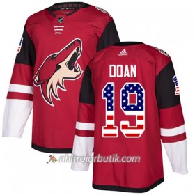 Män Ishockey Arizona Coyotes Tröja Shane Doan 19 Adidas 2017-2018 Röd USA Flag Fashion Authentic
